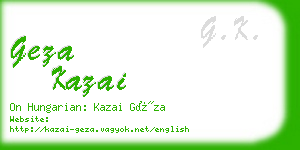 geza kazai business card